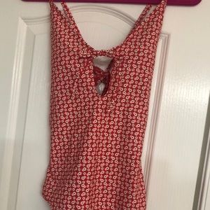 Aerie one piece. Large/Tall Red-and pink.